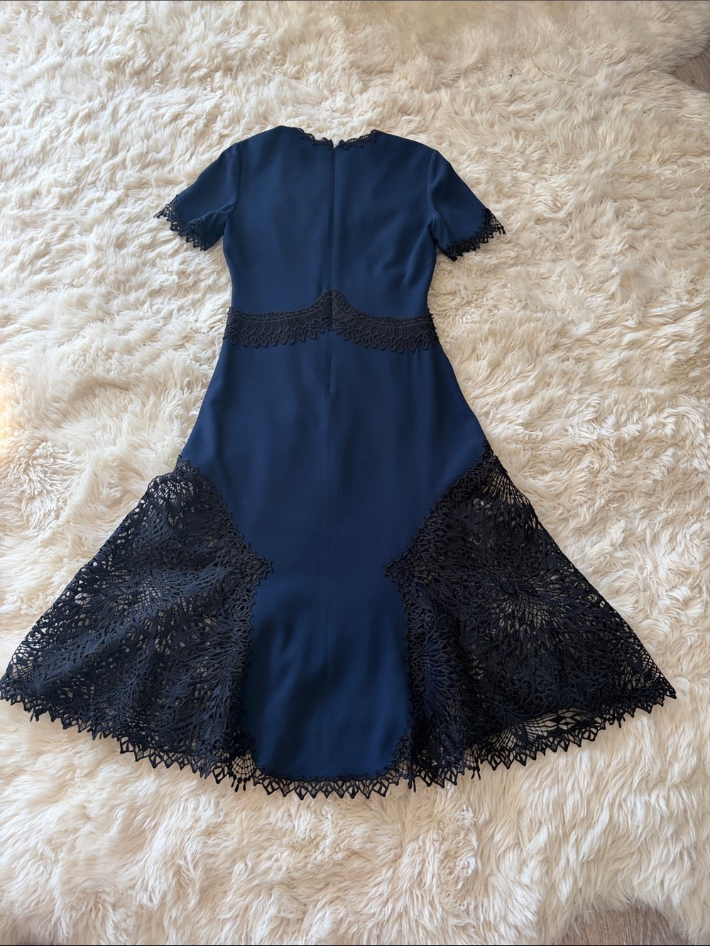 Jonathan Simkhai Navy Dress with Black Lace Insets - Picture 10 of 11